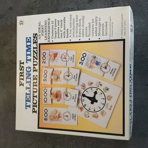 ✨️ 5 for $25 Vintage First Telling Time Picture Puzzle Learning how to tell